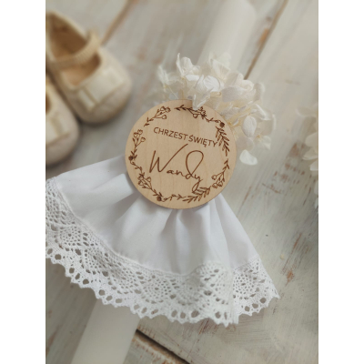 Świeca do chrztu w personalizowanej profitce